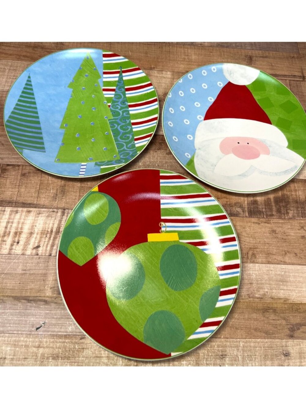 Oneida Christmas Closeups Stoneware Salad/Dessert Plates Set Of 3